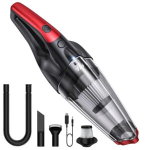 FYA Handheld Vacuum Cleaner Wireless, 7KPA High Power Hand Held Vacuuming Cordless with LED Light HEPA Filter, Rechargeable Car Vacuum for Home Car Corner Stairs Pet Hair Dust Clean Red
